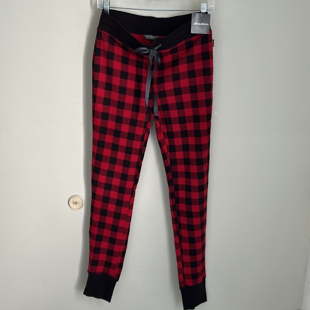 Eddie Bauer Scarlet and Black Plaid Sleep Pants - Picture 8 of 8